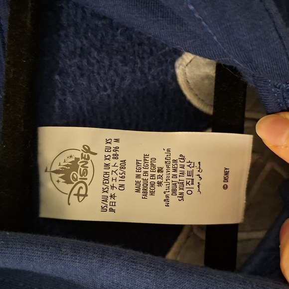 Disney Women's Oversized Blue Zip Hoodie with White Embroidered Logo (Size XS) - Picture 3 of 13